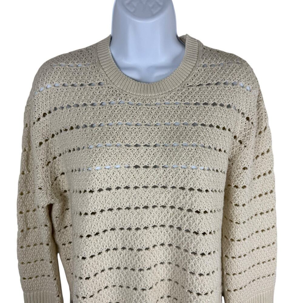 Gap Sweater Womens XXS Ivory Cream 24/7 Split Hem Sweater Fisherman Loose Knit - Picture 4 of 14